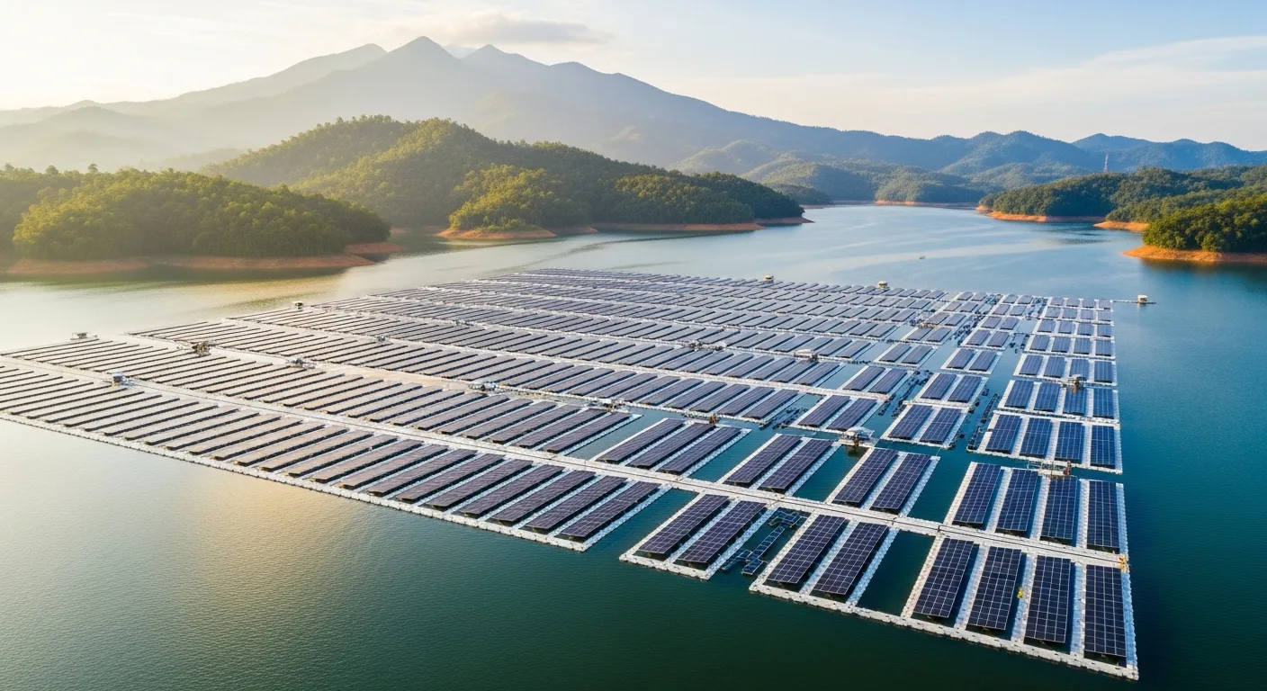 Asia Pacific floating solar farm on reservoir