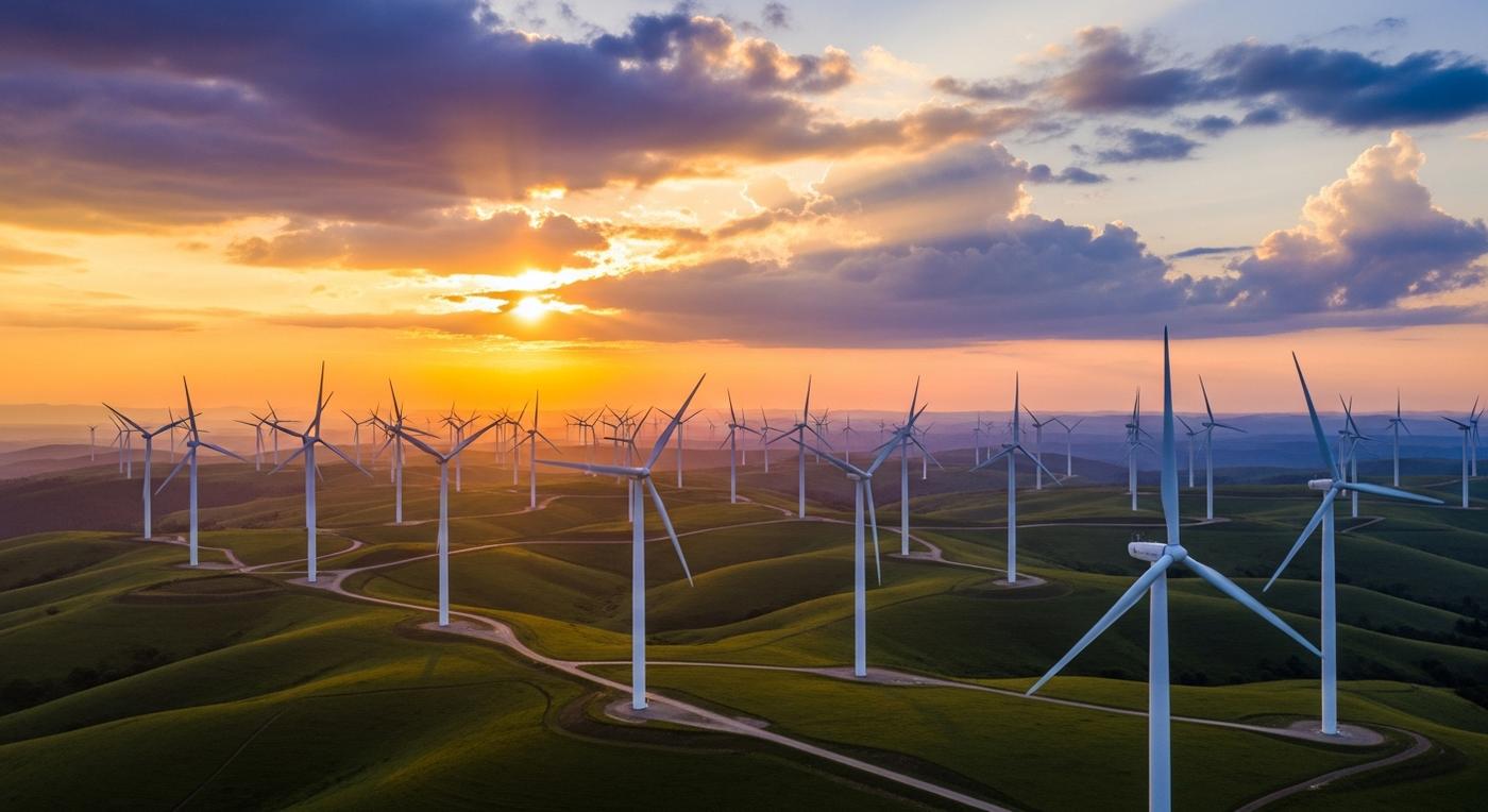 Wind turbines in countryside